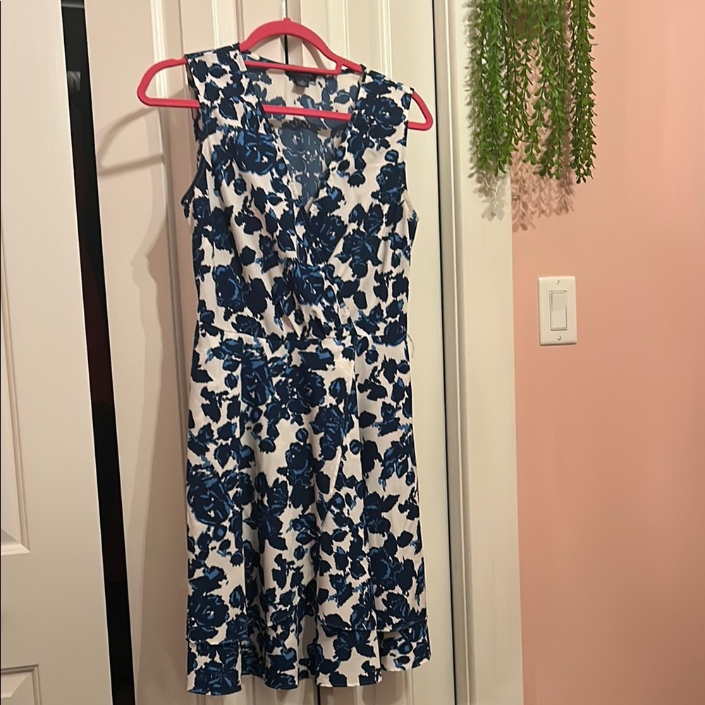 Floral Blue and White Dress
